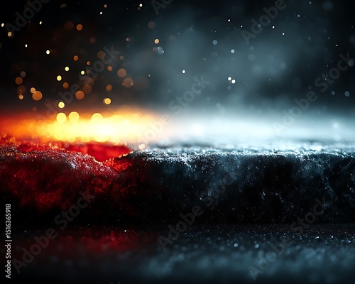 Fiery & Icy Terrain Background