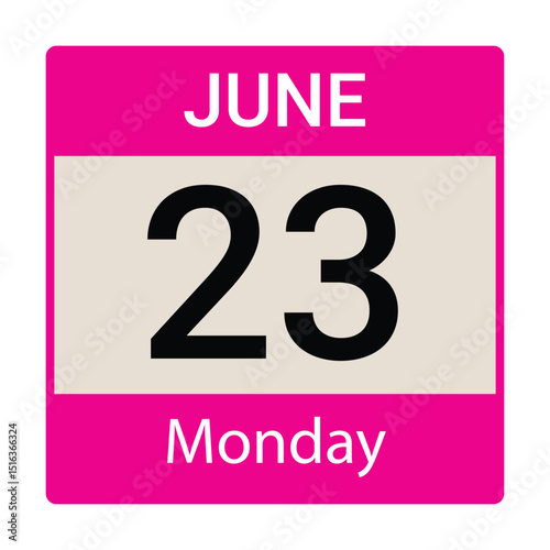 23 March, Monday. Date template. Useful design for calendar or event promotion. Vector illustration EPS 10 file