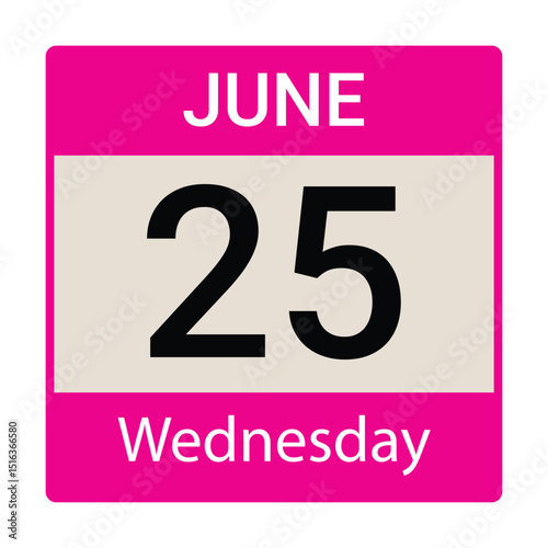 
25 March, Wednesday. Date template. Useful design for calendar or event promotion. Vector illustration EPS 10 file