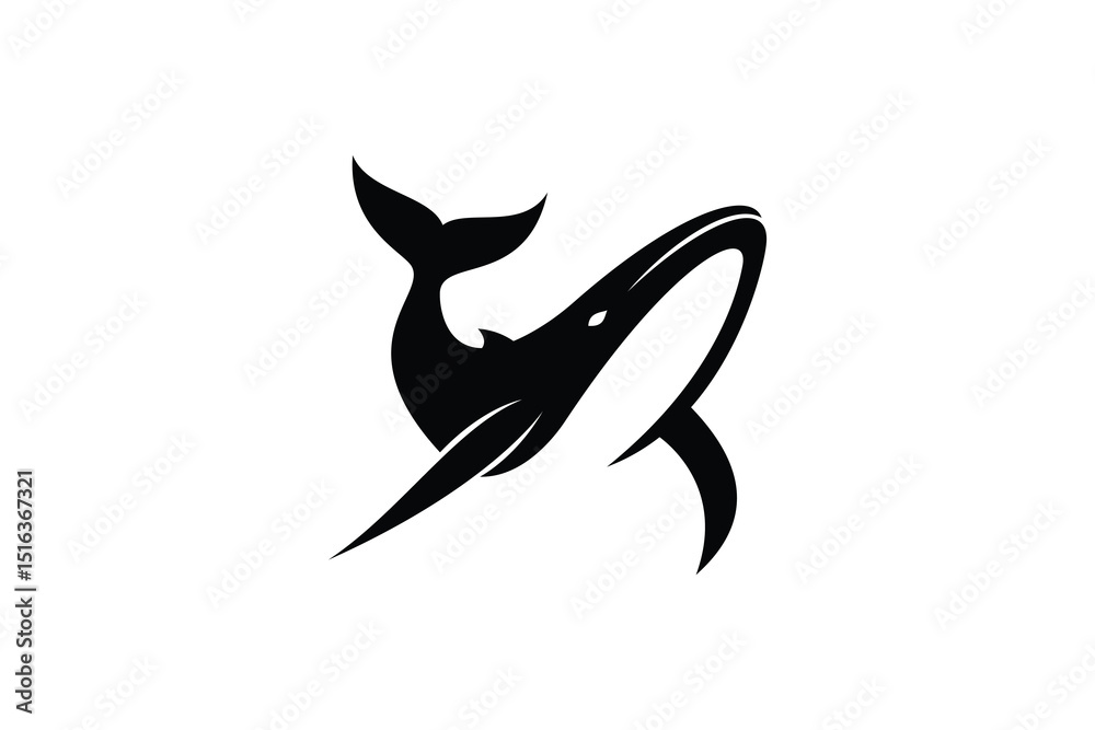 Fototapeta premium whale logo design. logo icon vector illustration silhouette