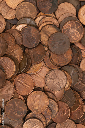 Pennies coin background