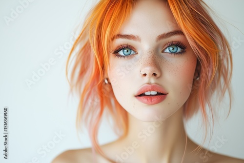 Joyful Happy Woman Colorful People Portrait photo