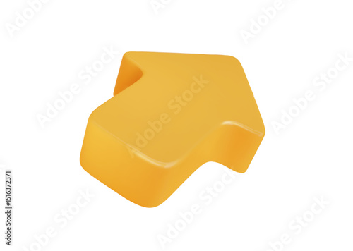 Yellow arrow 3d pointer. Vector mouse cursor. Computer interface. Click cursor icon.