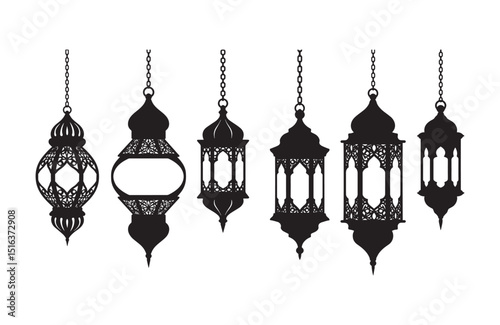 Elegant Collection of Hanging Islamic Lanterns Ramadan, Eid, and Festive Decorations