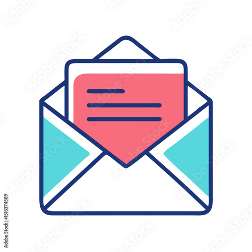 Opened Mail Icon Illustration Vector