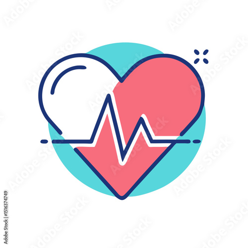 Heart Beat Icon Illustration Vector
