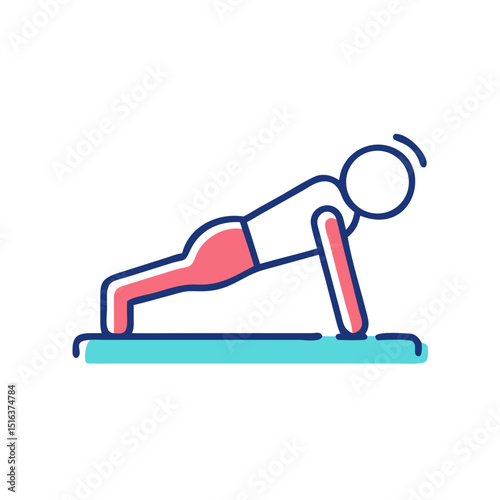 Push Up Icon Illustration Vector