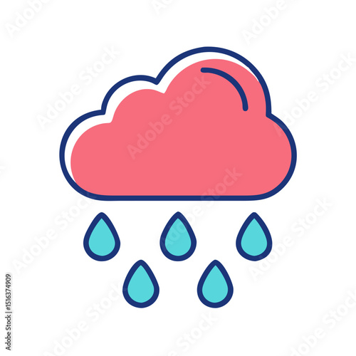 Rain Fall Icon Illustration Vector