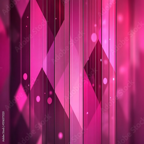 Abstract composition of pink vertical lines and diamond shapes