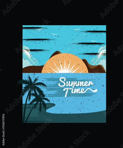 Sunset Shores Design, EPS, VECTOR
