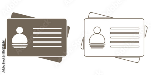ID CARD icon set. Vector solid icons collection.