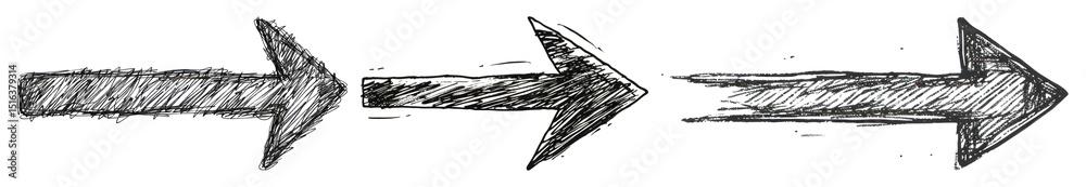 PNG Hand-drawn sketchy arrows design, element set on transparent background PNG Hand-drawn sketchy arrows design, element set on transparent background