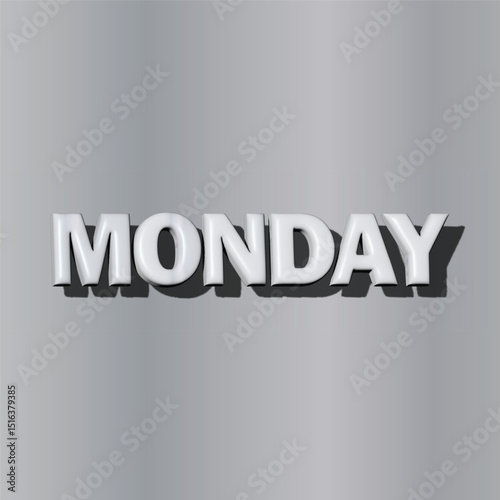 Stylish 3D rendered Monday text graphic
