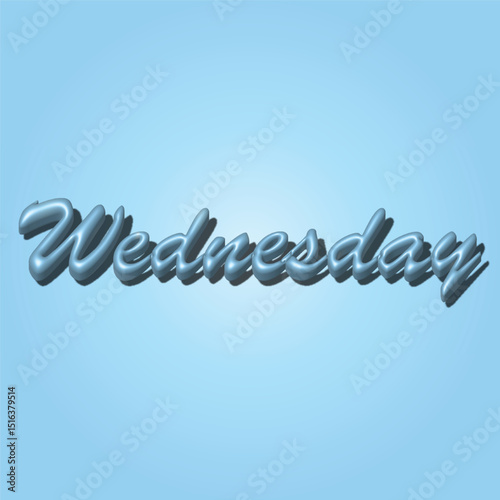 Stylish Wednesday Text Graphic on Light Blue Background