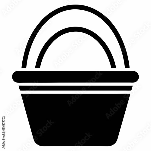 metal bucket vector illustration