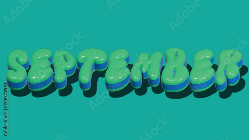 Fun and playful 3D September typography design