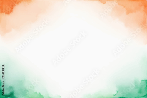 Orange and Green Watercolor Wash