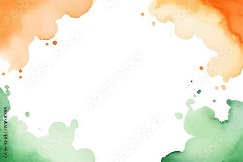 Abstract Watercolor Splashes: A vibrant display of abstract watercolor splashes in shades of orange and green, creating a dynamic visual composition that evokes a sense of freedom and artistry.