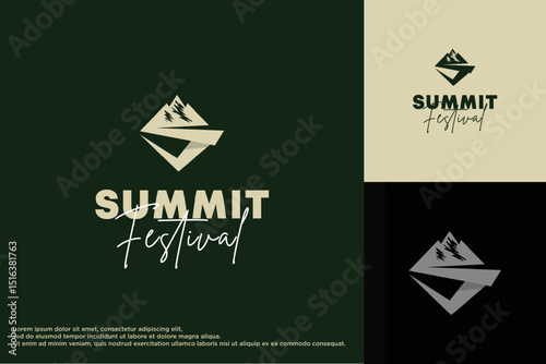 Mountain On Letter Logo Design S