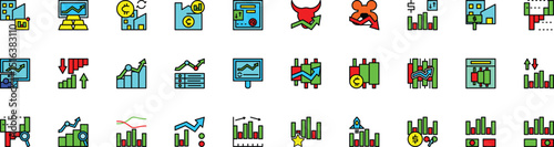 Stock Market Trading Elements editable stroke  color icon