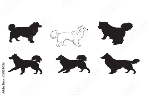 Set of dogs silhouettes