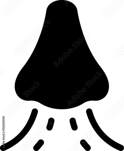 Nose icon. Silhouette style. Smell symbol.