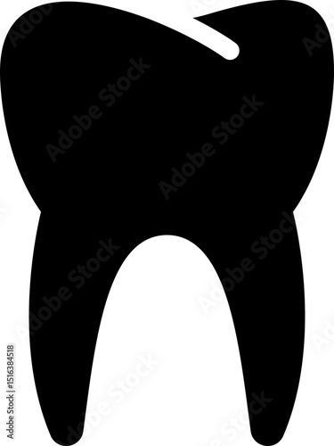 Tooth icon. Silhouette style. Dental symbol.