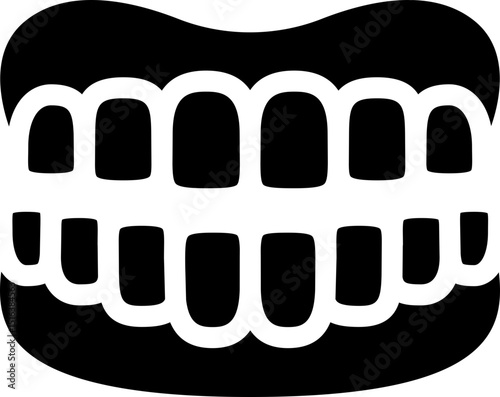 Human teeth smile icon. Silhouette style.