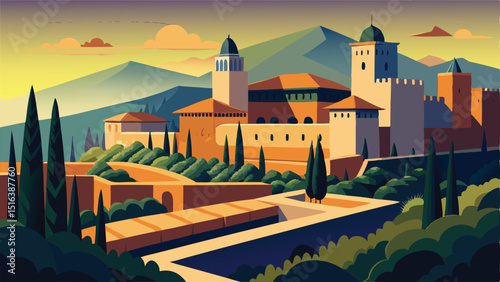 Alhambra palace granada spain andalusian architecture travel art