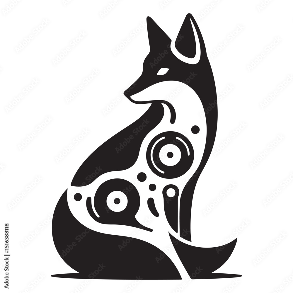 Obraz premium Geometric Fox Illustration Abstract Animal Design