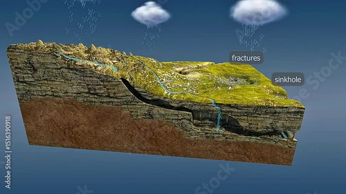 Underground karst formations. photo