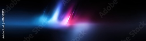 Abstract light streaks in blue, purple, and pink hues blend on a dark background, creating a futuristic and vibrant digital effect.