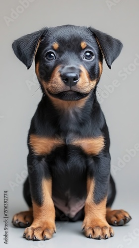 Cute puppy, sitting pose