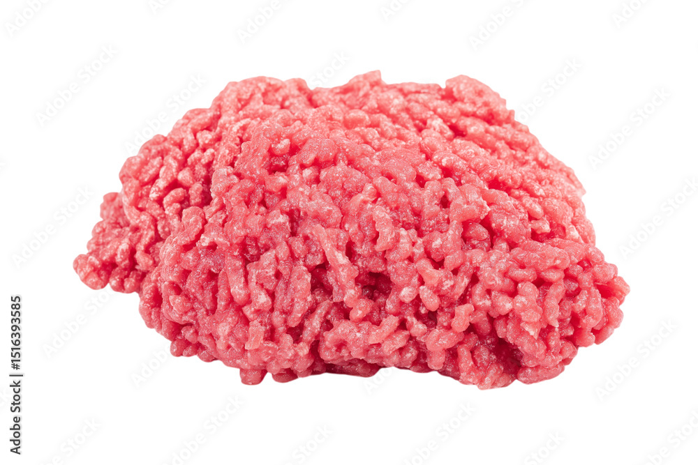 Obraz premium Freshly minced raw meat isolated on white background