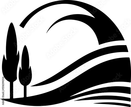 vector illustration sketch silhouette design icon logo symbol plant of hope as a symbol of nature conservation