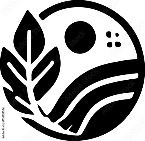 vector illustration sketch silhouette design icon logo symbol plant of hope as a symbol of nature conservation