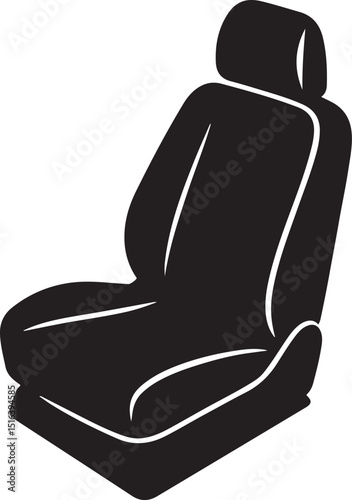 Car Seat Isometric Vector Silhouette Art