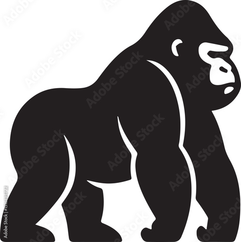 Strong Gorilla Vector Silhouette Logo
