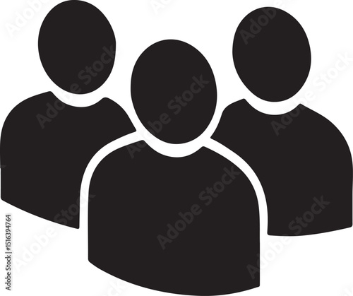 Isometric Team Group Icon Vector Silhouette