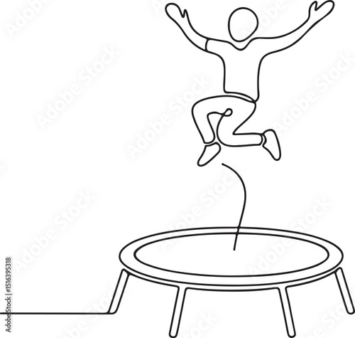 Trampoline Icon Line Drawing Vector Art