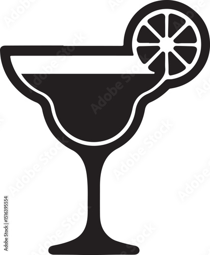 Cocktail Drink Margarita Silhouette Vector Art