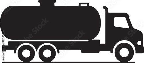 Petrol Tanker Silhouette Vector Illustration