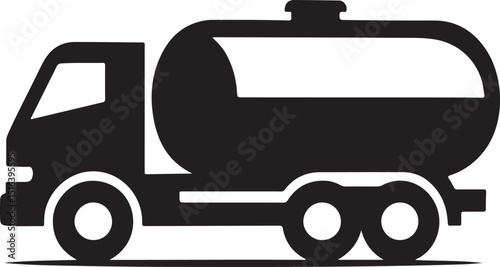 Fuel Tanker Truck Silhouette Vector Design