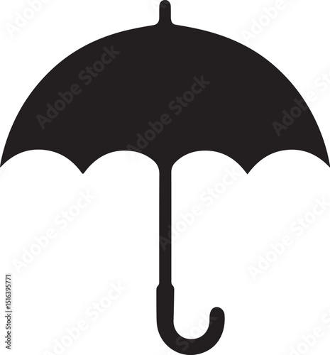 Umbrella Silhouette Icon Vector Style