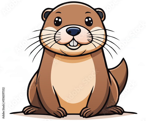 Happy Otter Character