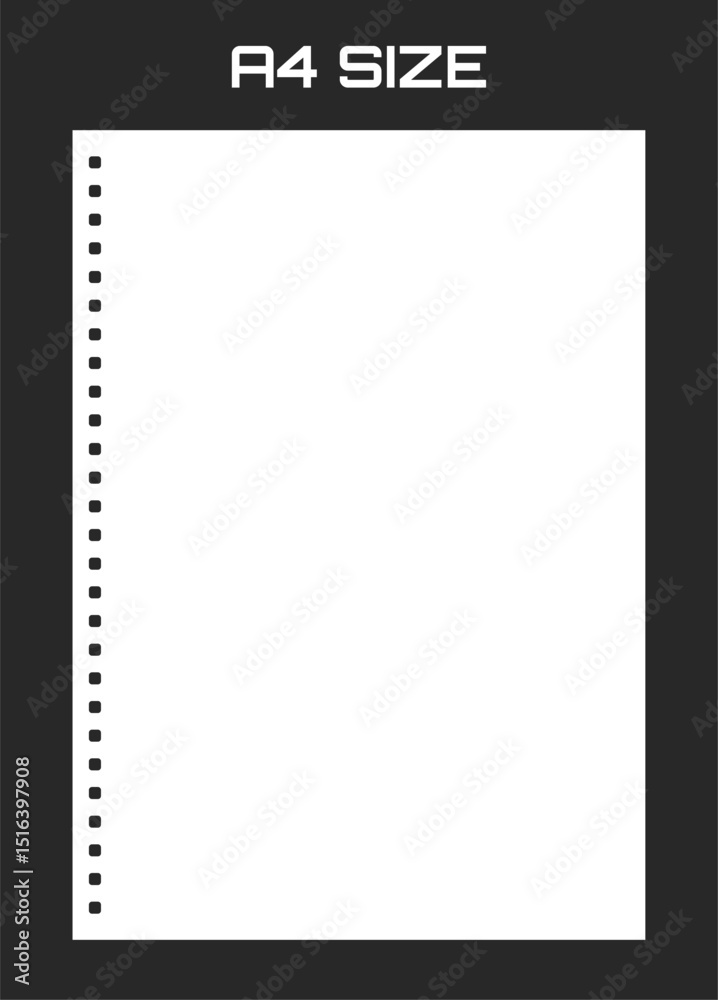 Realistic blank lined paper sheet in A4 format isolated on black background. Notebook or book page. Realistic blank lined paper sheet in A4 format isolated on black background. Notebook or book page.