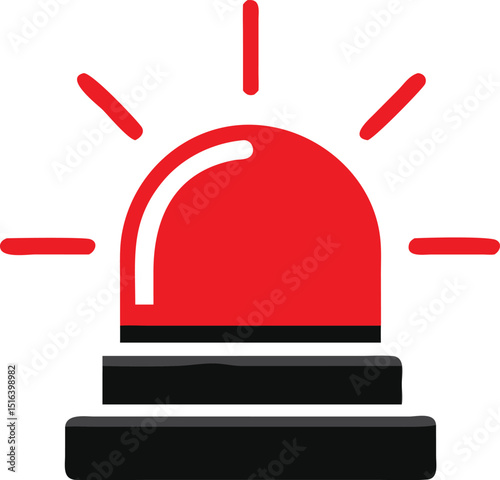 Adobe Illustrator ArtworkEmergency siren icon in flat style. warning sign, police alarm, ambulance alarm, Medical alert. vector illustration
