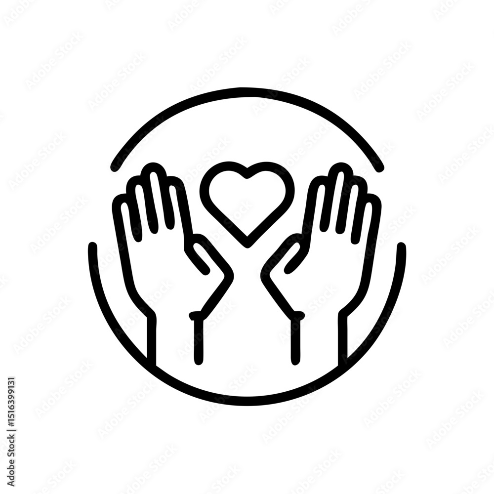 Obraz premium Hands forming a heart symbol to represent care and compassion 