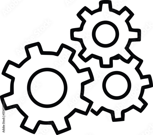 gear icon, Gear Settings thin line symbol, cogwheel, Vector Illustration