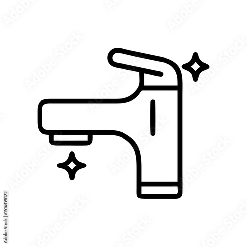 Modern faucet with clean lines and sparkling effect  